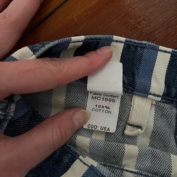 MOTHER Blue and White Striped Flare Jeans - Picture 10 of 10